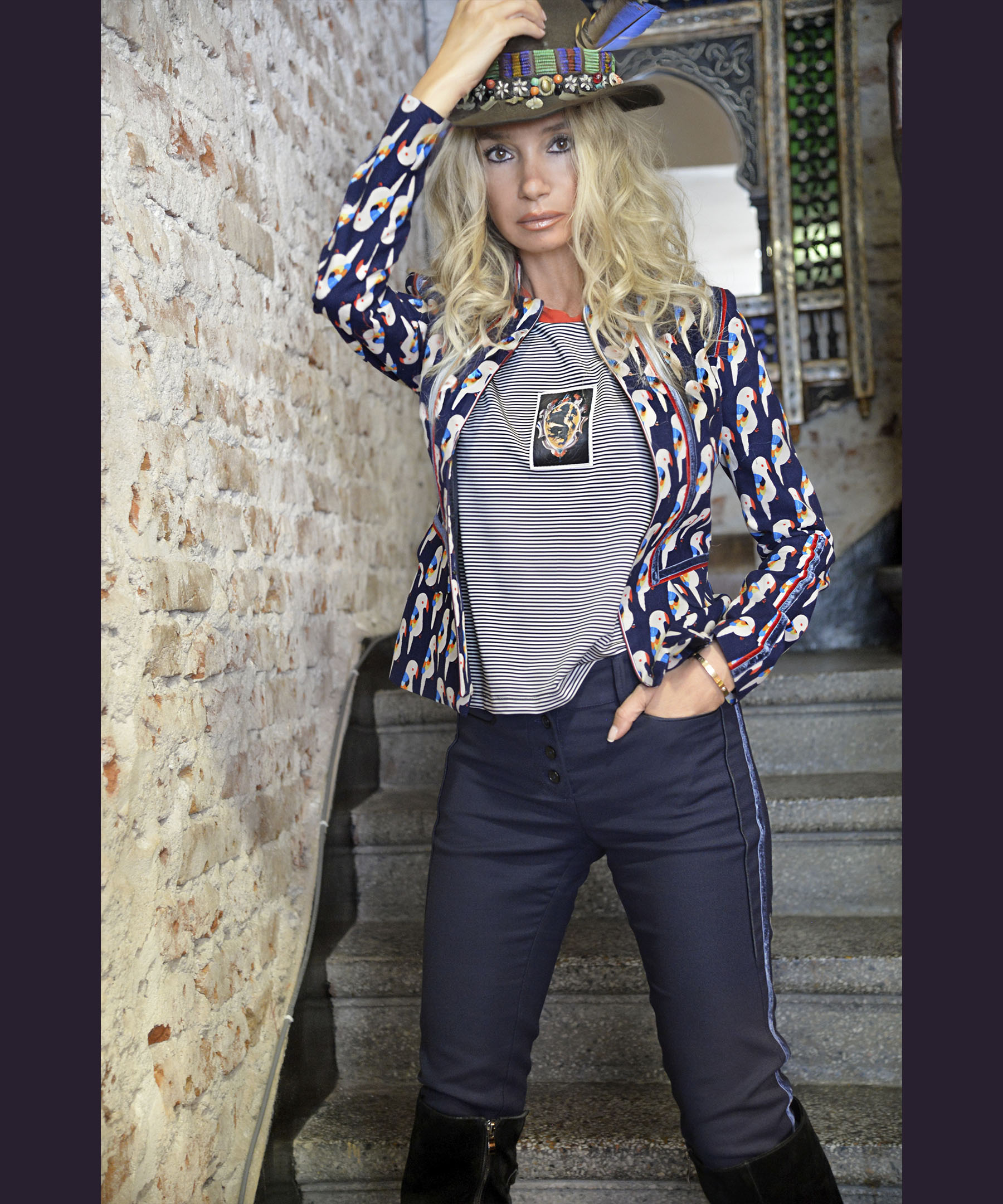 HUSAR-STYLE BRICKS TROUSERS Aristocrat Blue